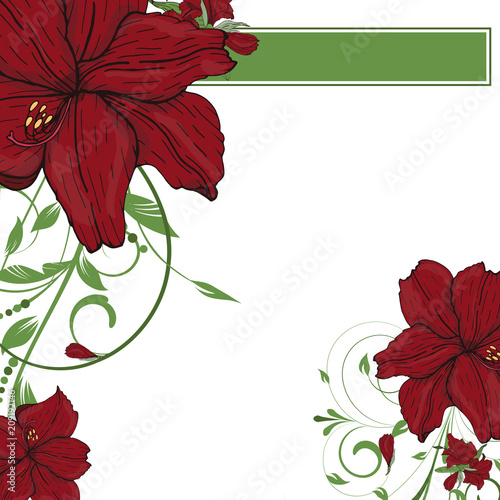 Vector flower invitation, save the date card 