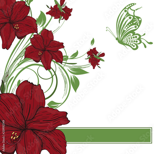 Vector flower invitation, save the date card 
