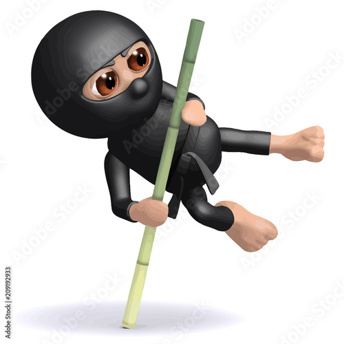 Vector 3d Ninja pole vault