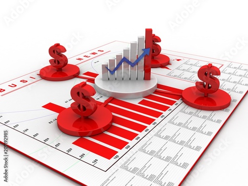 Fotografía 3d rendering Stock market online business concept