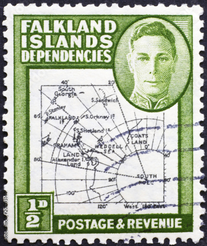 Falkland islands dependencies on postage stamp photo