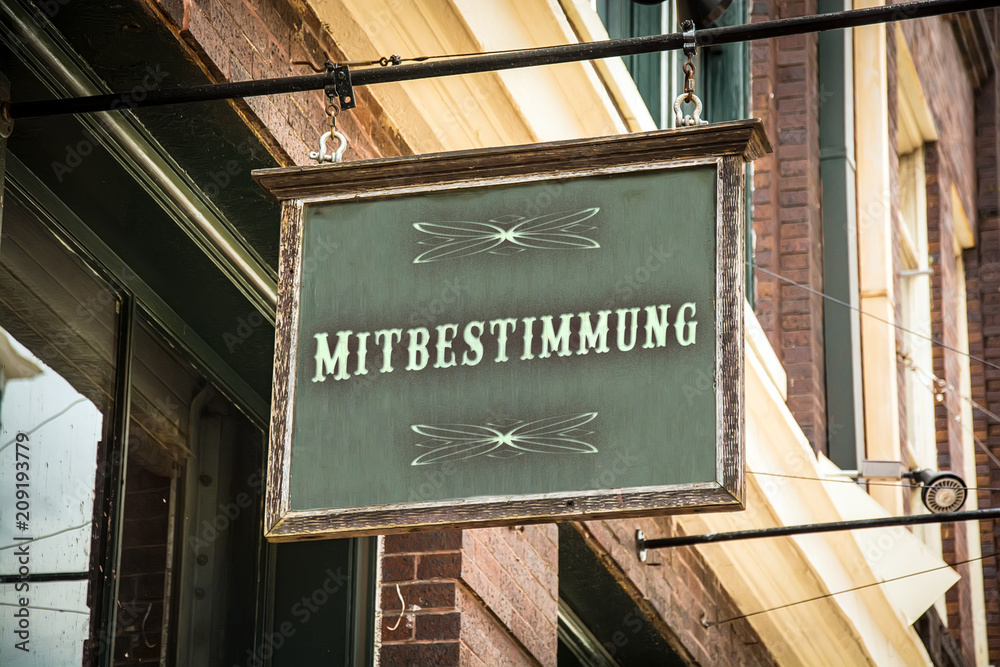 Obraz premium Schild 320 - Mitbestimmung