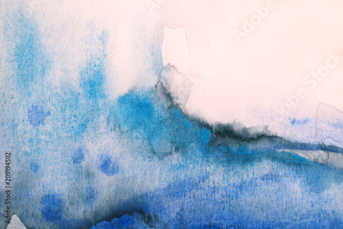 blaue Aquarellfarben
auf Papier Hintergrund - künstlerisches Design 