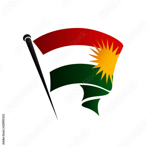 Foto Kurdish Flag, allay Kurdistan, Kurd u Kurdistan, logo, flag