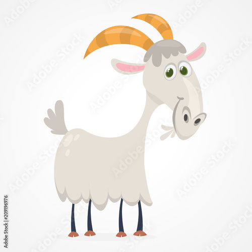 Happy cartoon goat. Vector clip art illustration with simple gradients