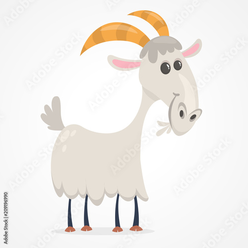 Vector illustration of cute goat cartoon