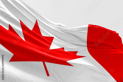 Isolated Canada Flag waving 3d Realistic fabric photo