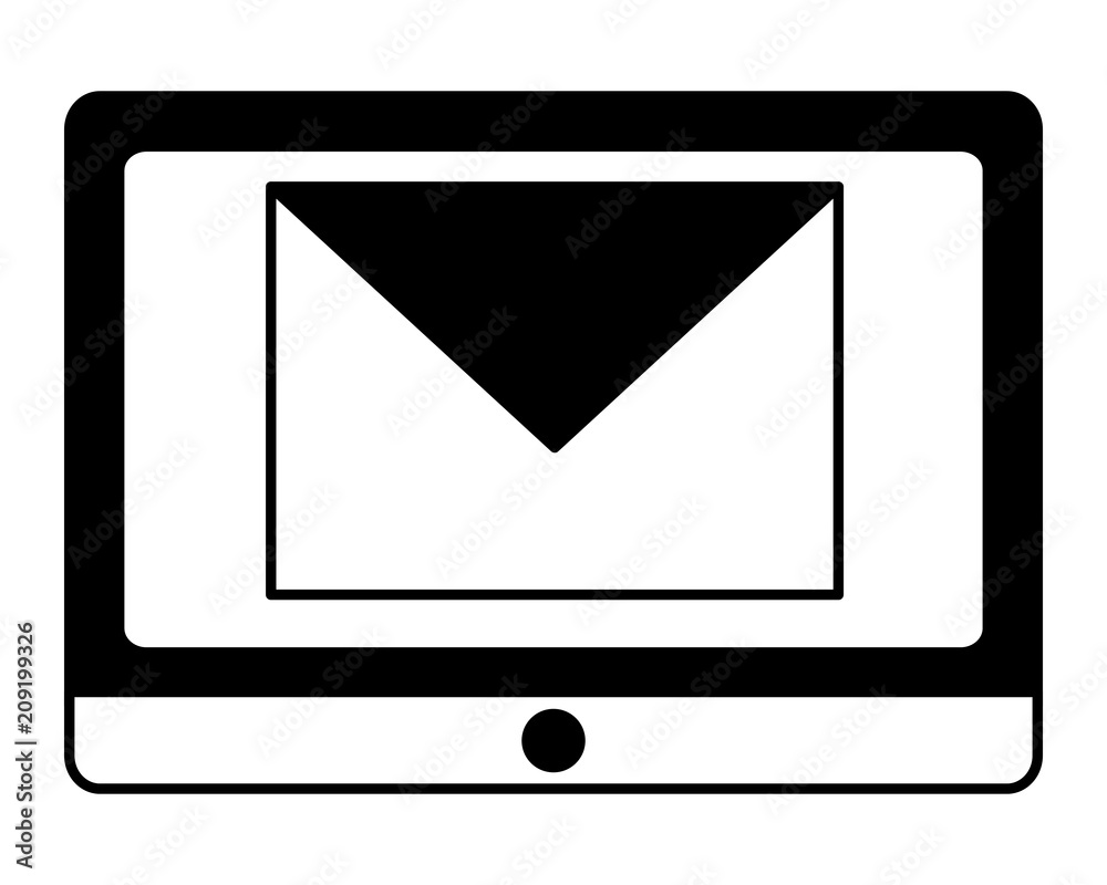 tablet device with envelope isolated icon vector illustration design tablet device with envelope isolated icon vector illustration design
