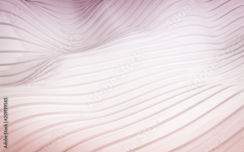 White stripe waves futuristic background. 3d render