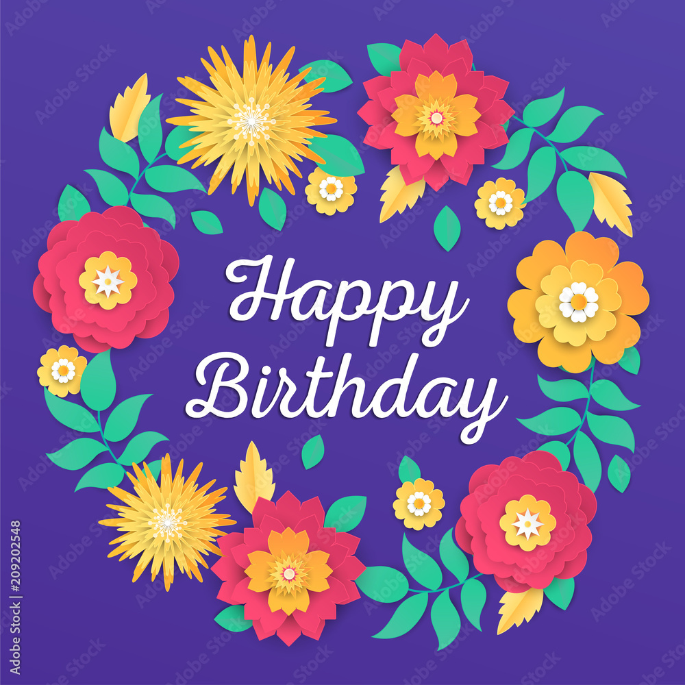 Happy birthday - modern vector colorful illustration
