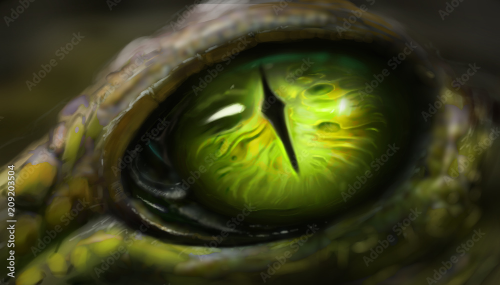 Digital art of lizard eyes.