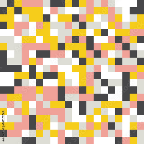 Abstract geometric background, random coloring. Seamless vector pattern. Colorful mosaic illustration. Perfect for wrapping paper, wallpaper, fabric design, web background or technology background.