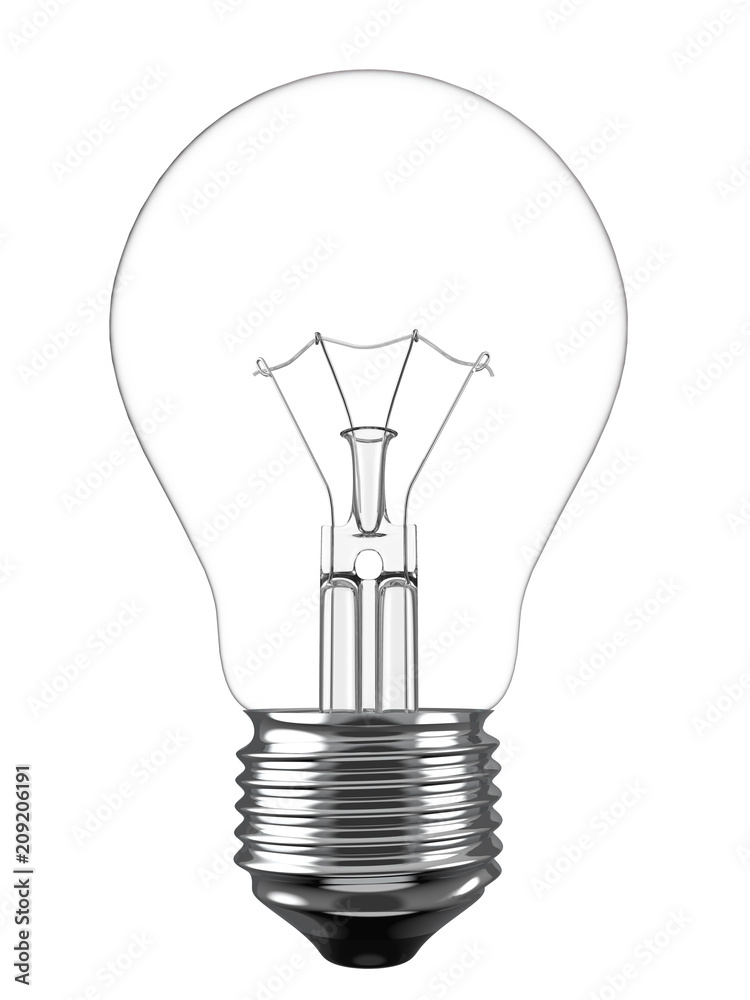 Electric Light Bulb Isolated on White Background