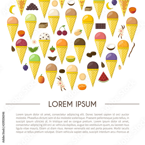 Vector cartoon ice cream background