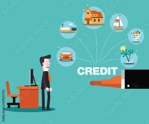 Financial adviser offering a credit card to a business man