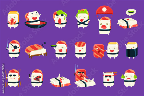 Humanized Sushi Character Japan Themed Activities Set