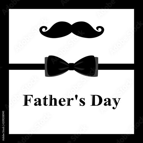 Father's Day. Greeting card with a mustache for Father's Day.