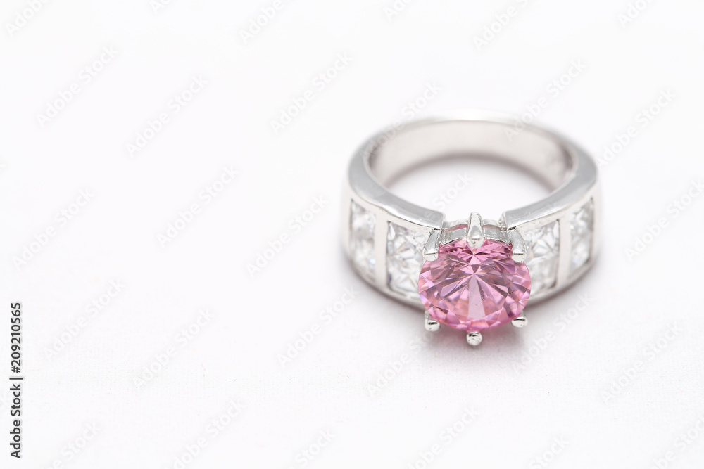 pink gem stone on diamond ring pink gem stone on diamond ring