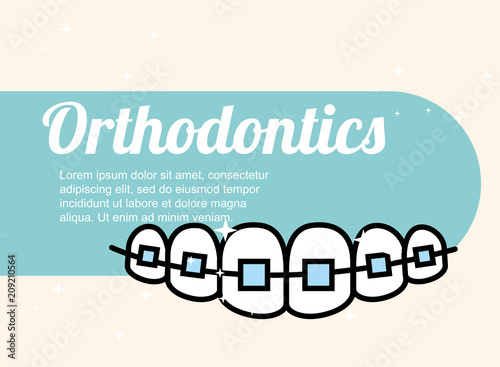 orthodontics dental care treatment banner vector illustration