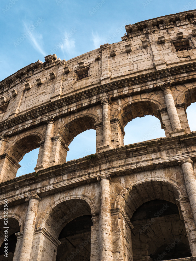 Architectural details of the Coliseum in Roma