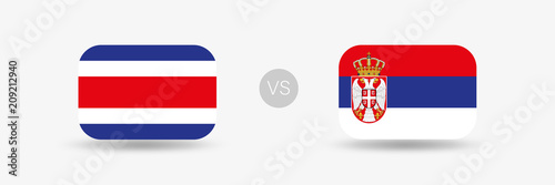 Costa Rica VS Serbien - Flaggen
