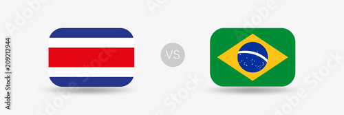 Costa Rica VS Brasilien - Flaggen
