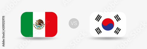 Mexiko VS Südkorea - Flaggen