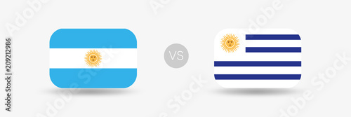 Argentinien VS Uruguay - Flaggen
