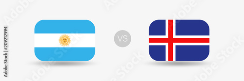 Argentinien VS Island - Flaggen