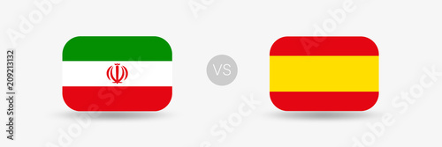 Spanien VS Iran - Flaggen