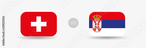 Schweiz VS Serbien - Flaggen