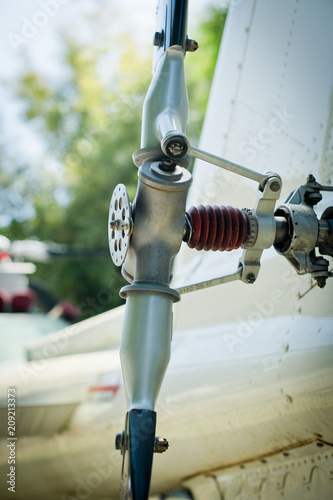 Helicopter tail rotor detail selective focus