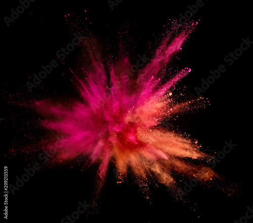 Explosion of coloured powder