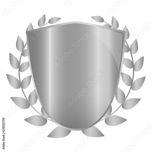 Wappen Lorbeeren - silber 3D