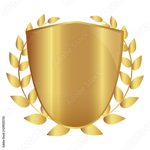 Wappen Lorbeeren - gold 3D