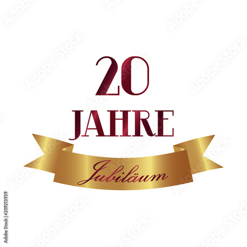 20 Jahre Jubiläum Banner - rot gold