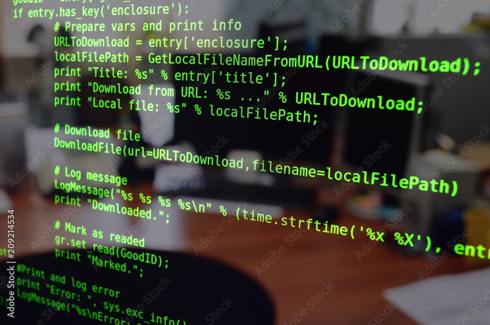 Foto de Training python software - Computer monitors in the office ...