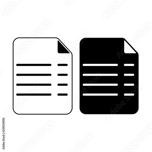 Document icon. Illustration isolated for graphic and web design. © Vector VA