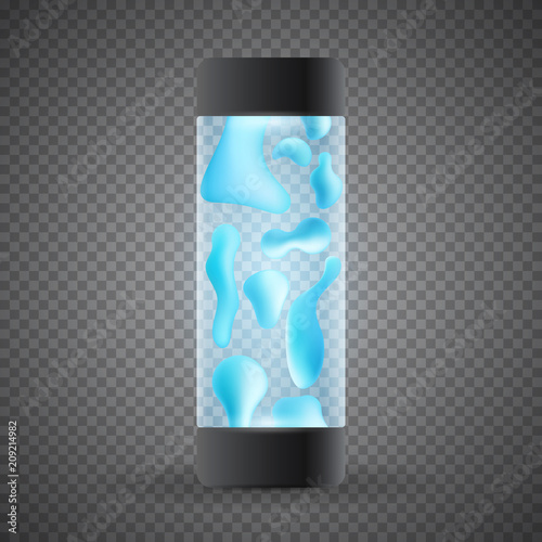 3d realistic lava lamp isolated on transparent background. Vector illustration.