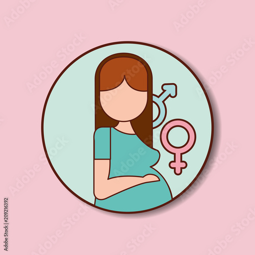 pregnancy fertilization baby in progress woman man symbols vector illustration