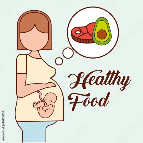 pregnancy fertilization healttly food good process avocado meat vector illustration