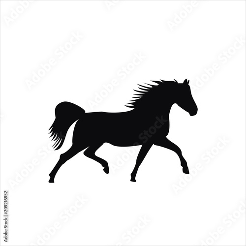 Vector silhouette of a running horse