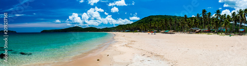Panoramic view of a beautiful tropical beach (Nacpan Beach, Palawan)