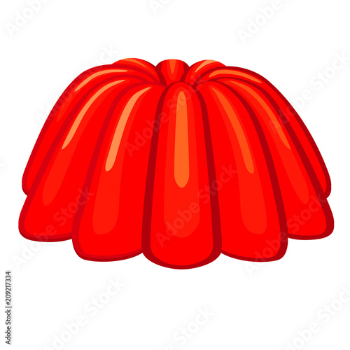 Colorful cartoon red jelly pudding