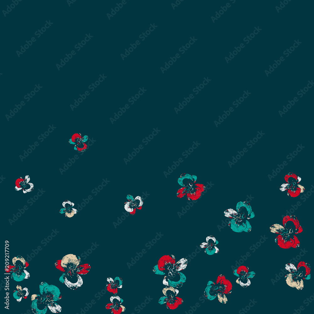 Cute Floral Pattern with Exotic Orchids for Greeting Card or Poster. Vector Background for Spring or Summer Design. Cute Floral Pattern with Exotic Orchids for Greeting Card or Poster. Vector Background for Spring or Summer Design.