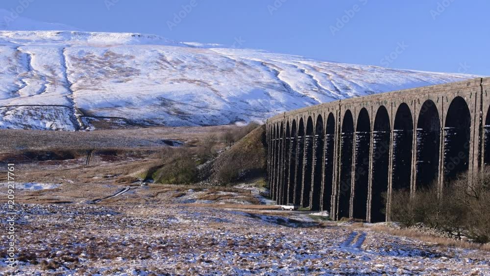 UK, England, North Yorkshire, Ribblehead Viaduct and Whernside mountain