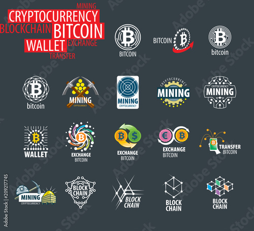 vector icon set for cryptography