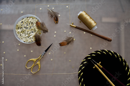 Luneville embroidery close-up