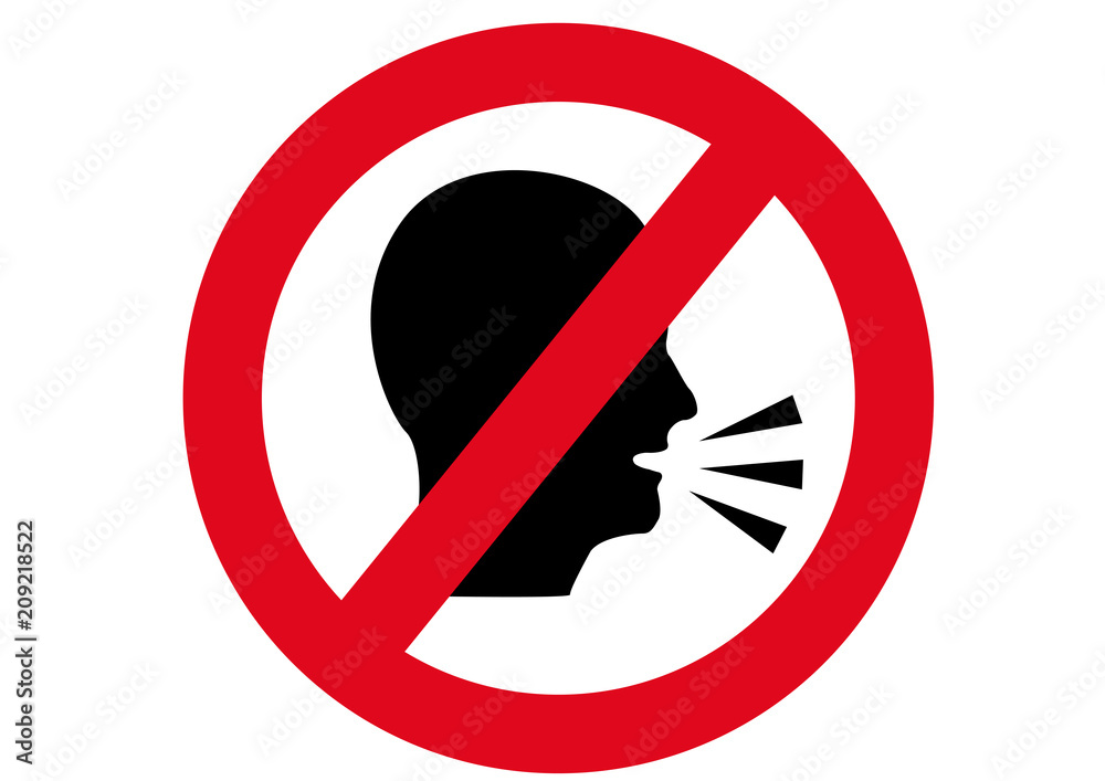 Schild lautes Sprechen verboten