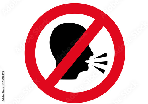 Schild lautes Sprechen verboten